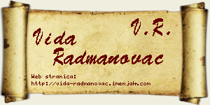 Vida Radmanovac vizit kartica